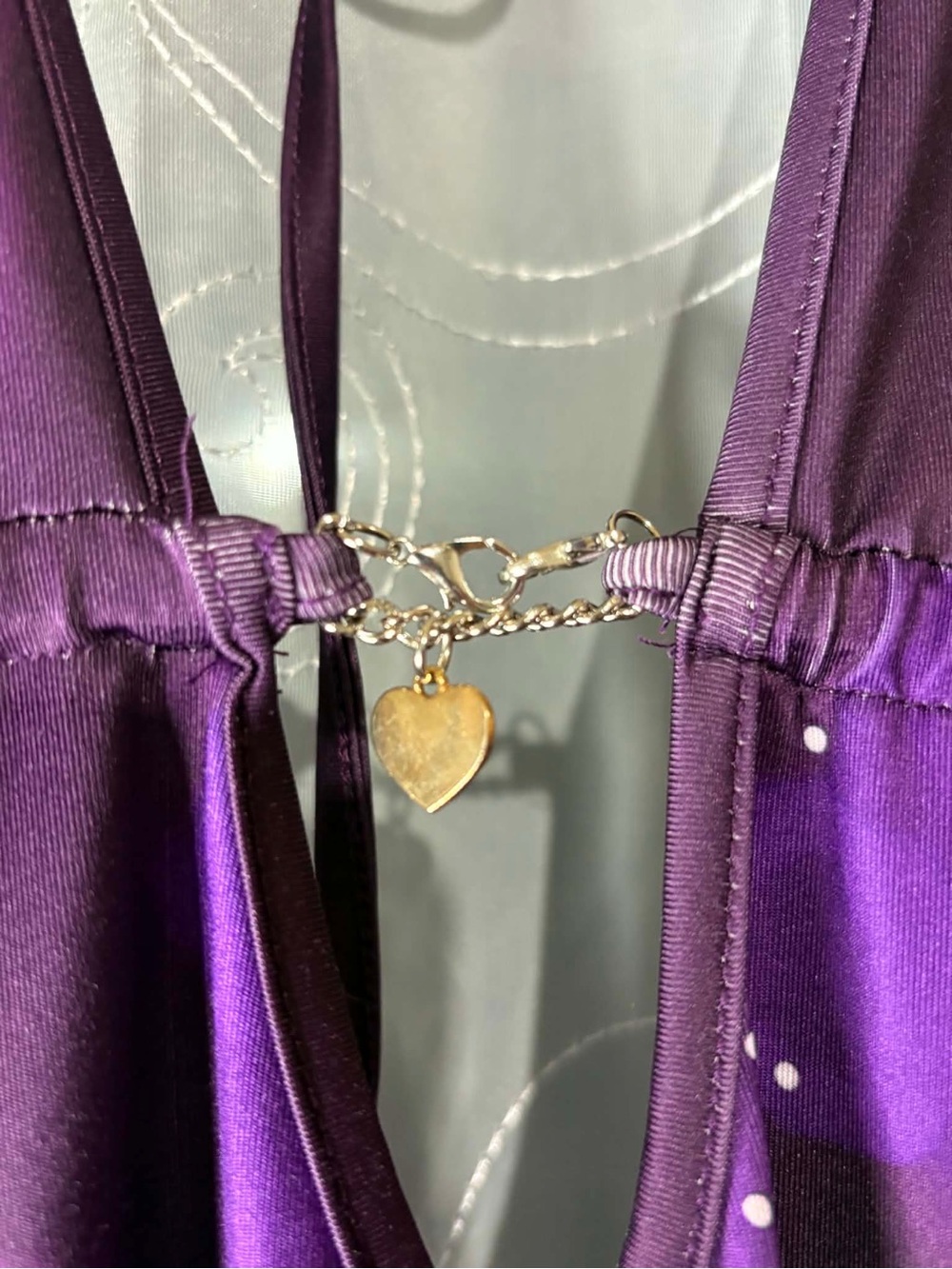 Purple Evening Halter Maxi Dress with Embellished Detail Size Medium Chest Chain - Picture 3 of 6